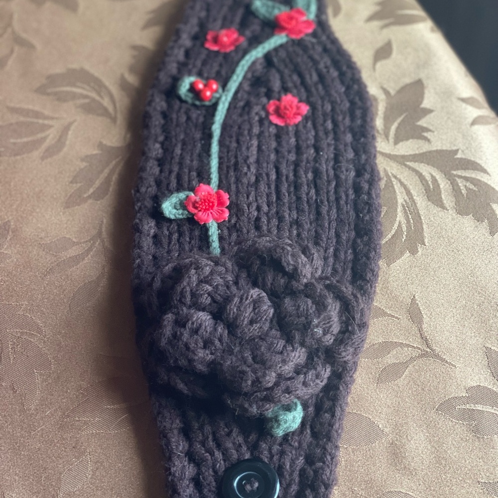 Floral Knit Headband/Ear Warmer